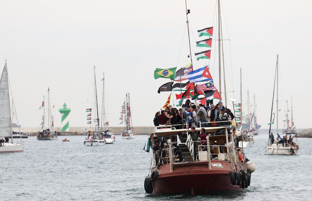 Israel intercepts Gaza-bound flotilla in international waters, detains over 170 activists