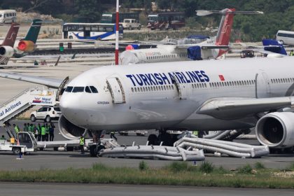 Turkish Airlines flight safely evacuated after landing gear fire briefly shuts Kathmandu airport
