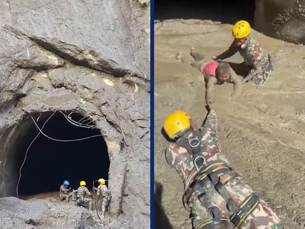 Nepali army drills into hydropower tunnel as rescue teams race to reach more than 100 trapped workers